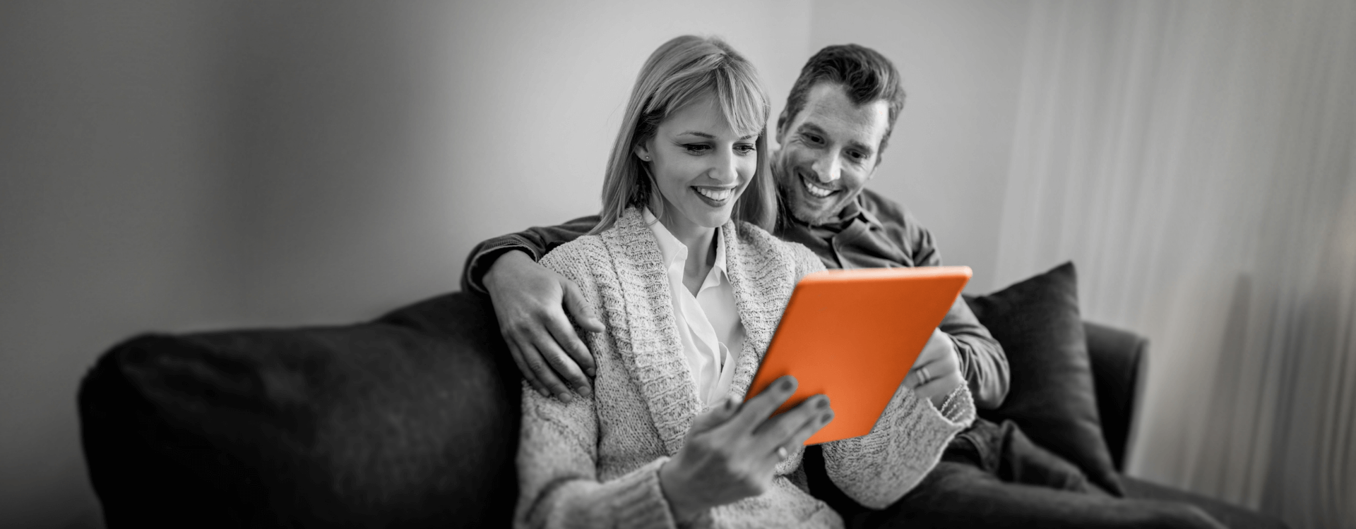 Couple looking at manual